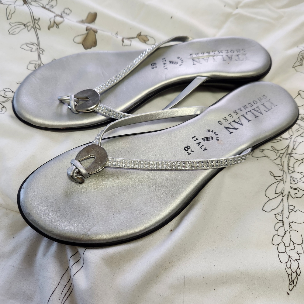 Italian Shoemakers Metallic Silver Sandals